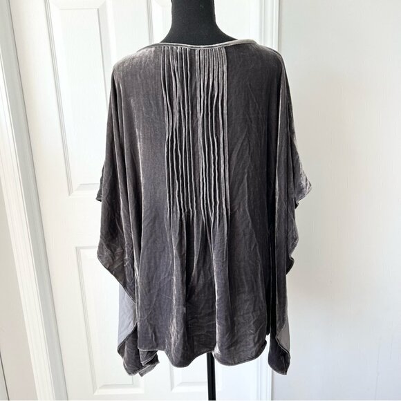 Calypso St Barth Grey Batwing Sleeve Silk Blend Velvet Blouse - Picture 3 of 14